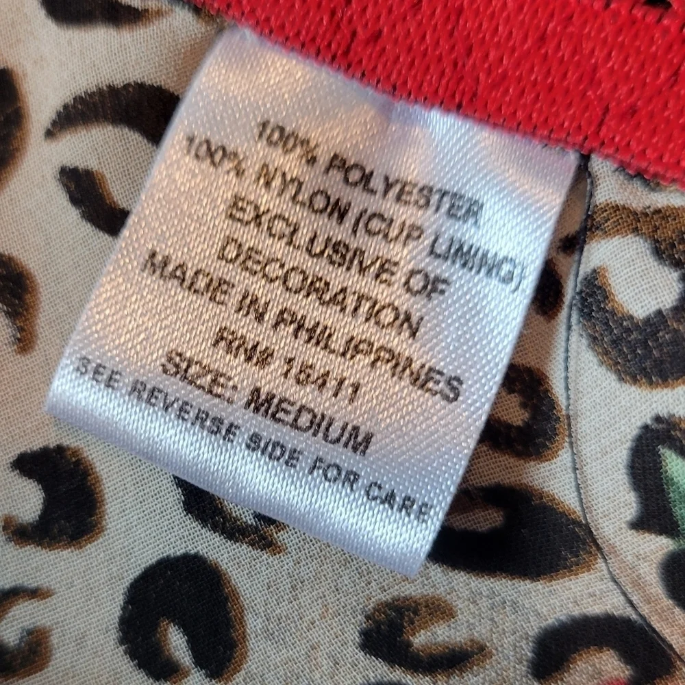Animal Print Red Roses Semi Sheer Slip Dress